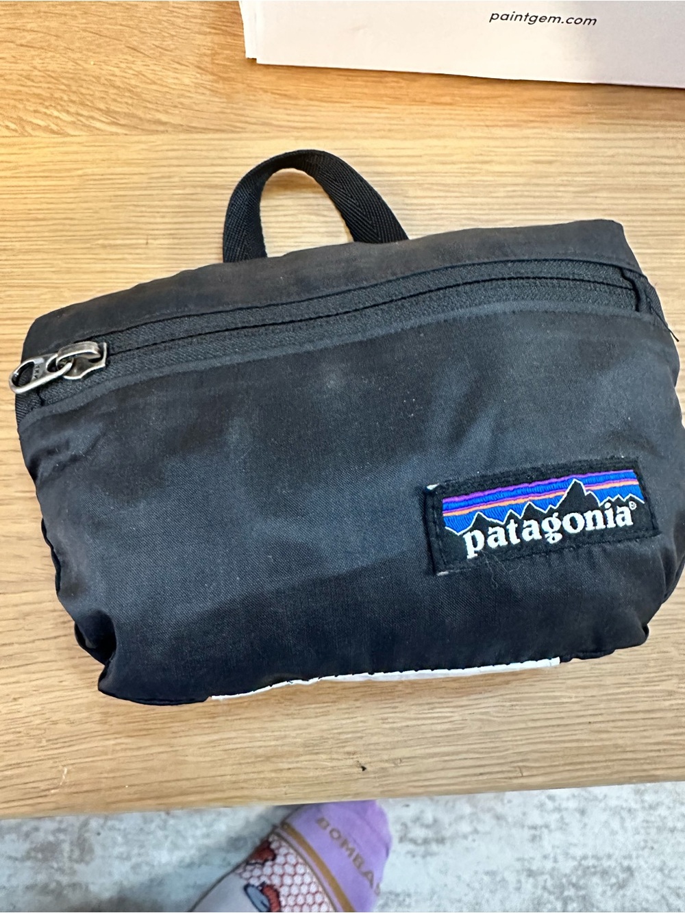 Patagonia Black Hip Bag with Multicolor Logo- like a fanny pack/belt bag!